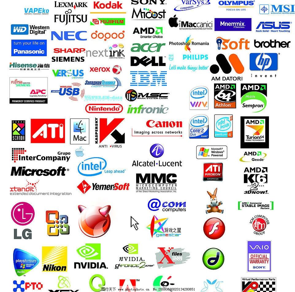 電子與IT行業LOGO大全 硬件及輔助設備設計集錦